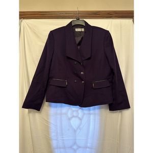 Tahari Arthur S. Levine Wool Blend Blazer Womens 16P Purple Suit‎ Jacket Lined